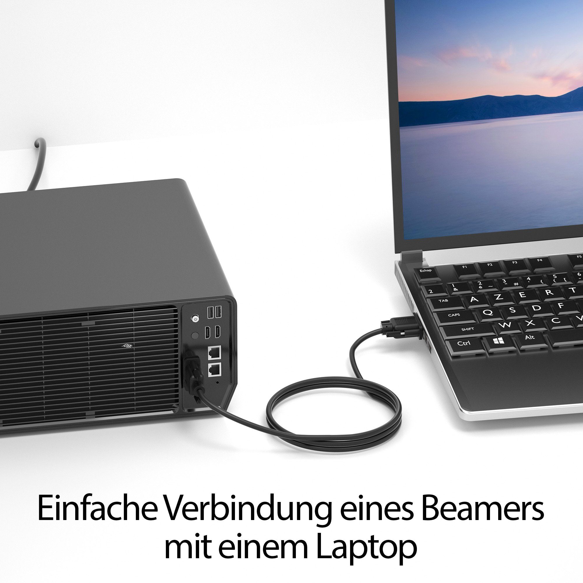JAMEGA VGA Kabel Monitorkabel 15-polig Full HD 1080p PC & Laptop zu Monitor, Computer-Kabel, VGA Stecker, (100 cm) – Bild 4 von 5