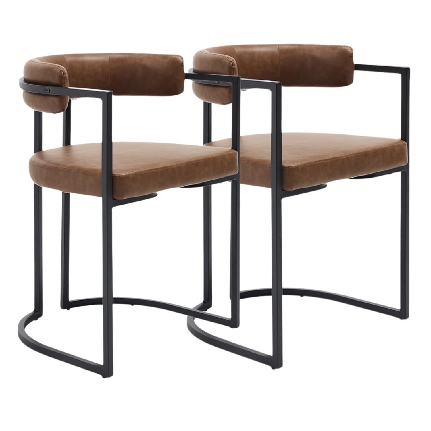 WAHSON OFFICE CHAIRS Esszimmerstuhl 2/4er Set Samt/Kunstleder/Kunstfell-Eckstühle, schwarze Metallbeine (2 St)