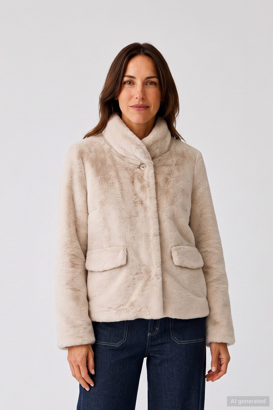 Barbara Lebek Fellimitatjacke warme Winterjacke mit weichem Stoff für kalte Tage