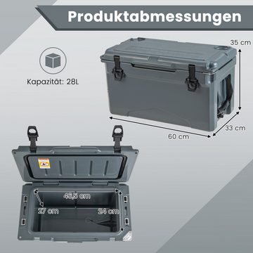 KOMFOTTEU Thermobehälter, 28L Kühlbox mit Griff, Flaschenöffner & Getränkehalter
