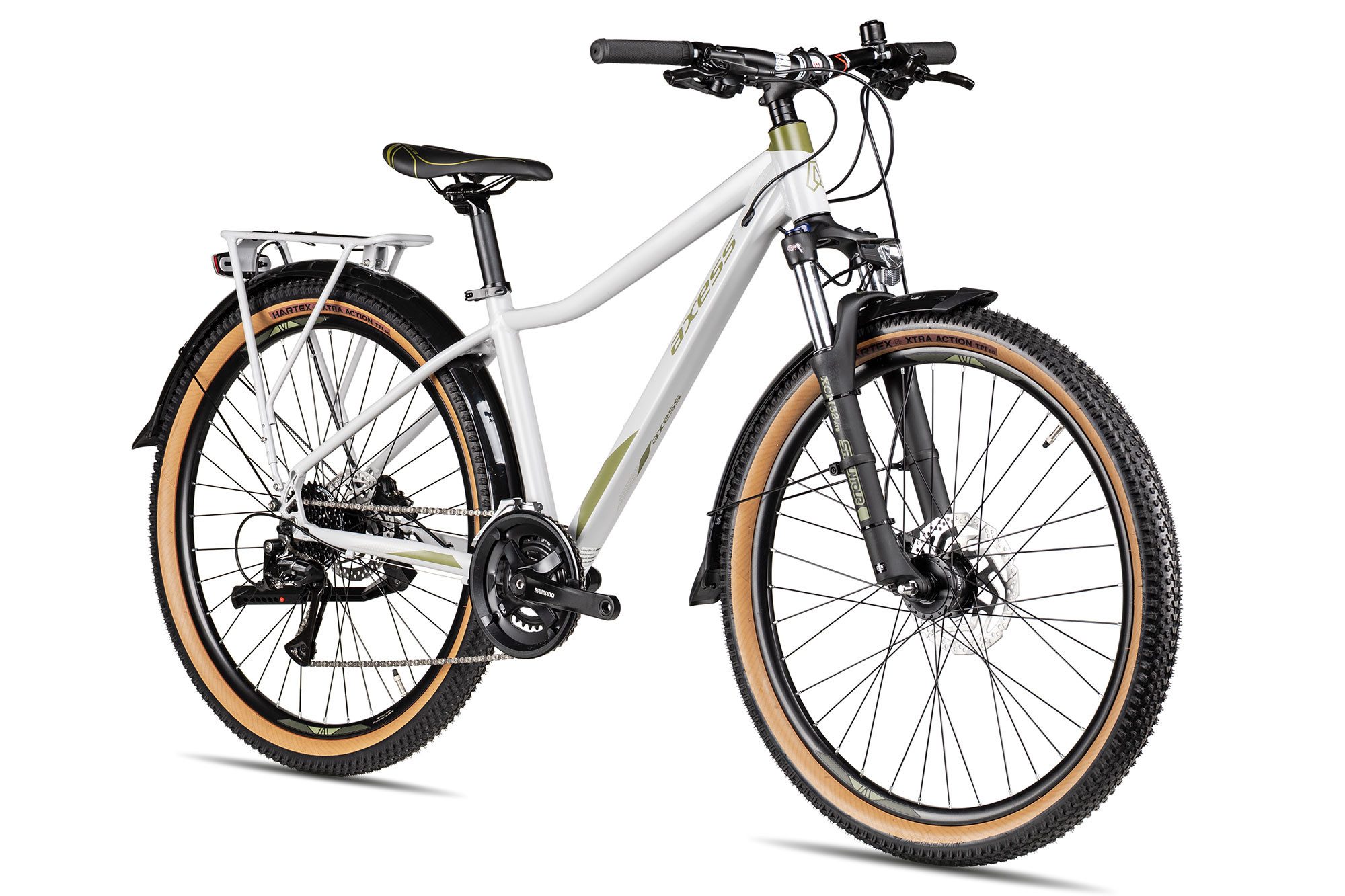 Axess Mountainbike LEENA Street, 16 Gang Shimano Acera M3020 8 speed Schaltwerk, Kettenschaltung, hydraulische Scheibenbremse weiß