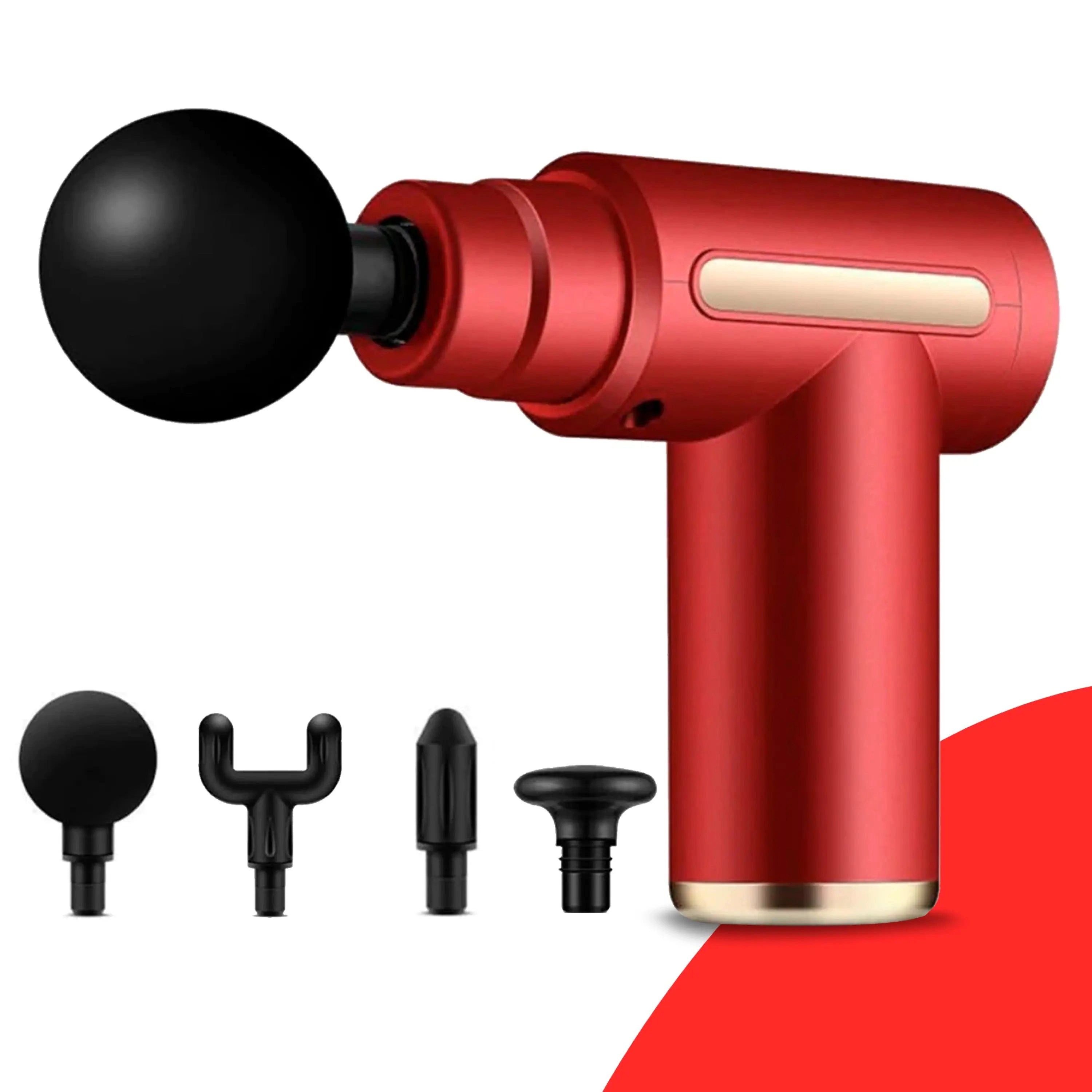 Sport-Knight® Massagepistole Mini Massagepistole, Besser & Stärker, LCD Anzeige, mit 4 Aufsätzen