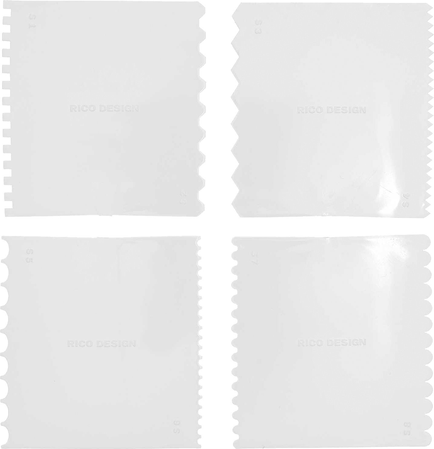 Rico Design Malerspachtel Effektspachtel Set (Fein-St) 4 Stück