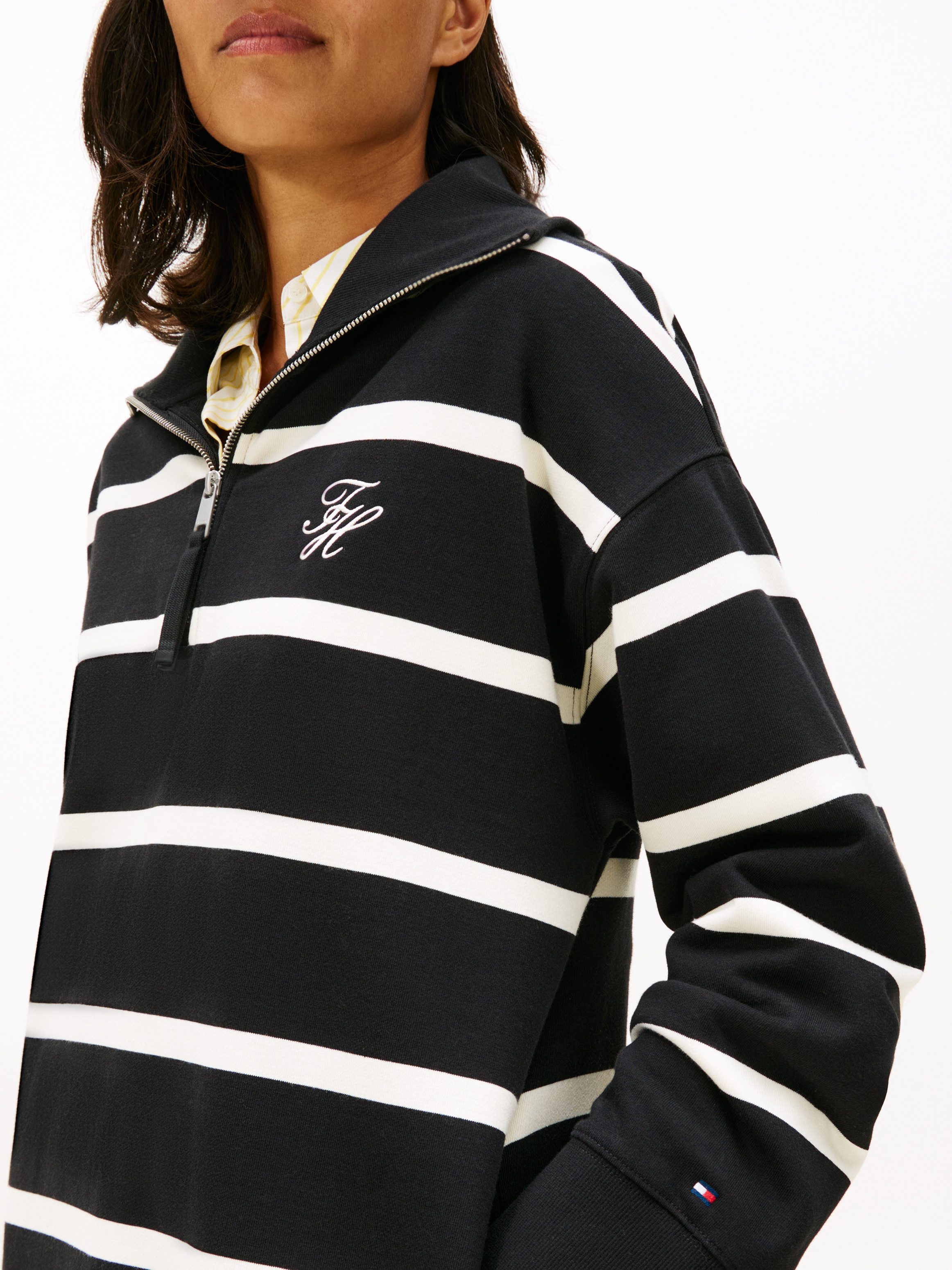 Tommy Hilfiger Minikleid TH SCRIPT 1/2 ZIP TERRY DRESS