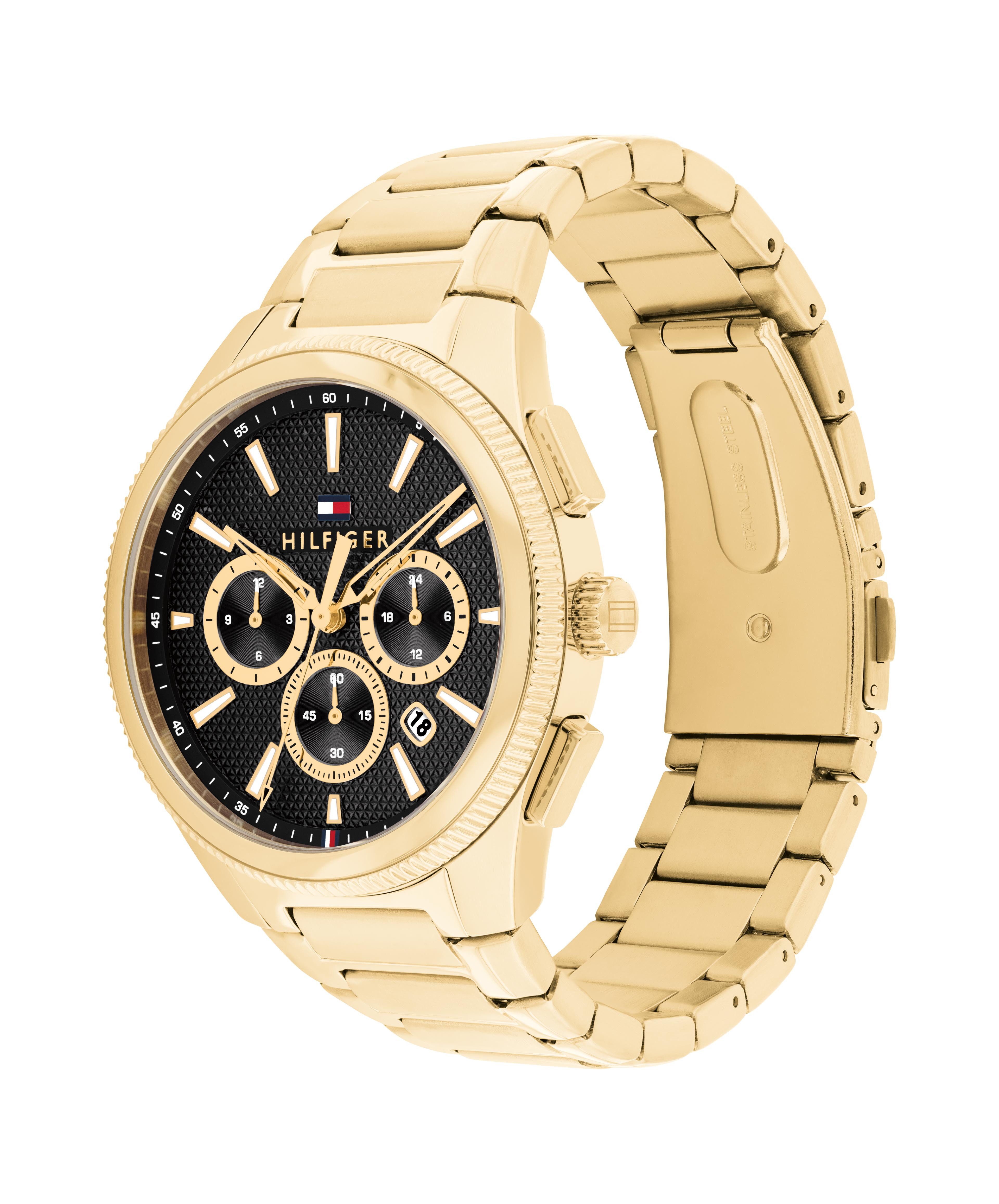 Tommy Hilfiger Multifunktionsuhr Sam 1792254, Quarzuhr, Armbanduhr, Herrenuhr, Edelstahlarmband, analog, Tag