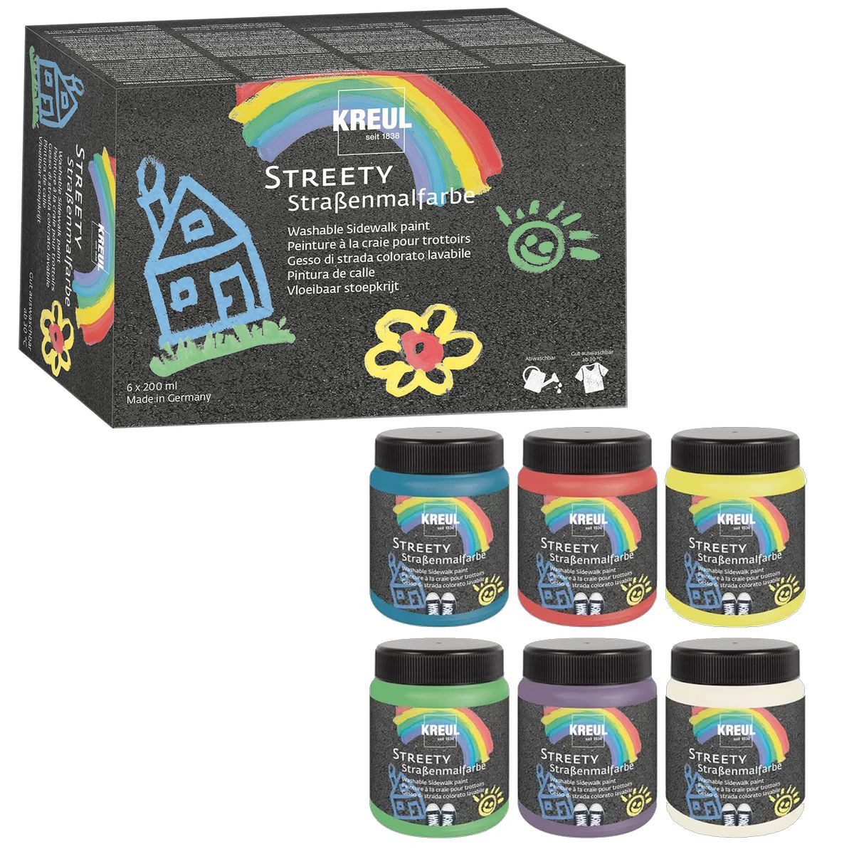 C. KREUL Kreidefarbe KREUL Straßenmalfarben Streety 6x200ml