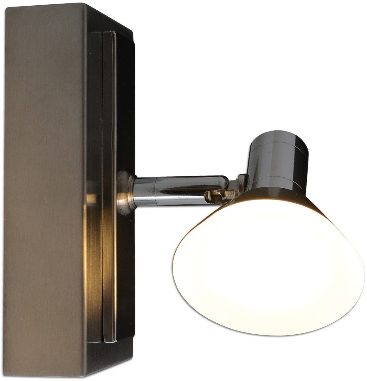 näve LED Wandleuchte Jericho, LED fest integriert, Warmweiß, incl. Leuchtmittel 1x LED 20W, Metall/Glas, chrom