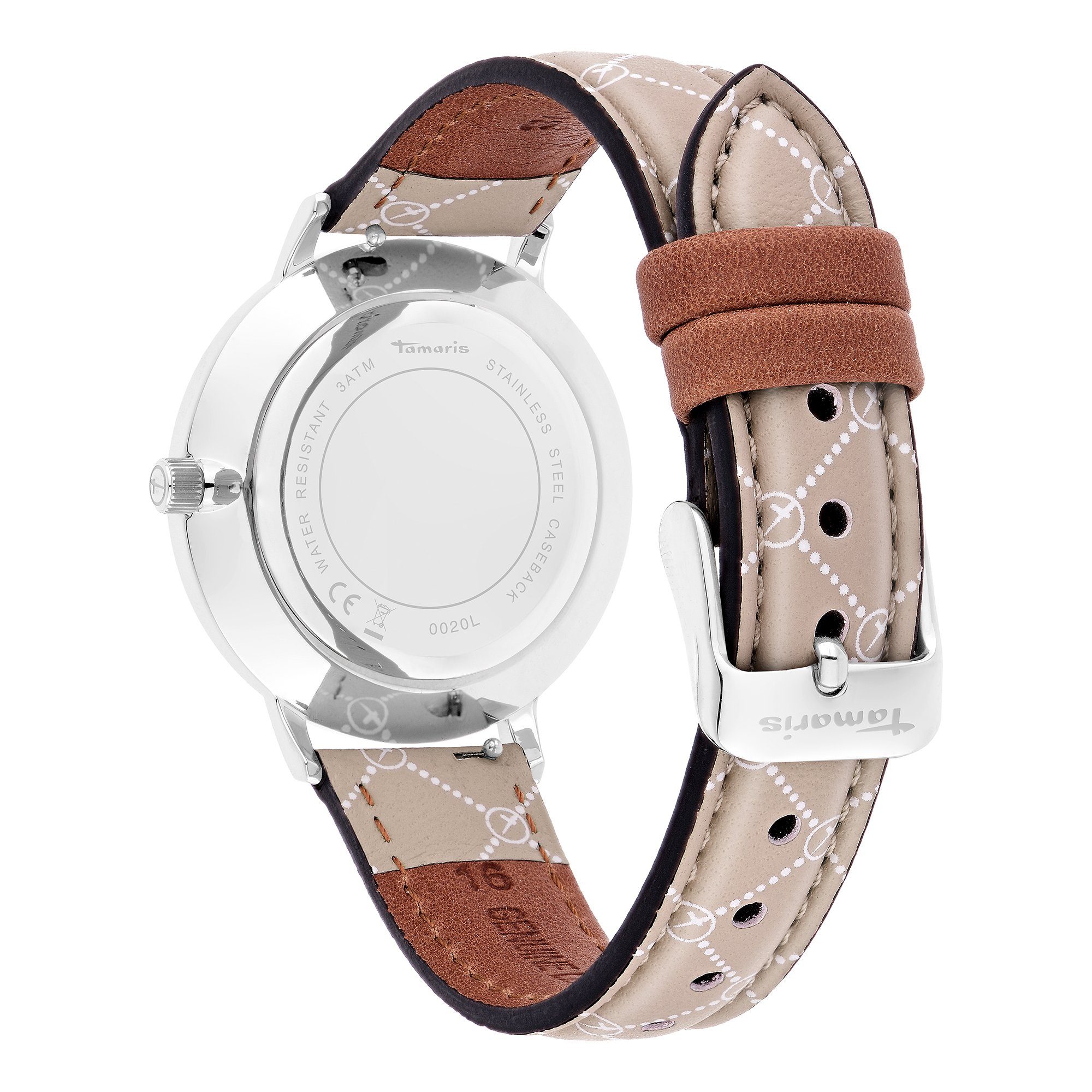 Tamaris Quarzuhr The Rosa Logo Leather Echtleder