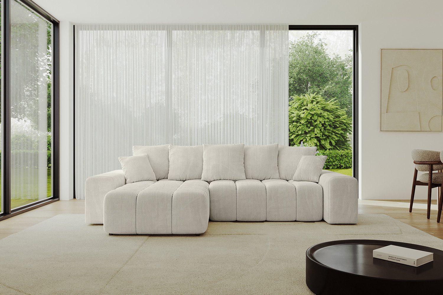 ALTDECOR Ecksofa ENIL-L, Couch mit Schlaffunktion, Wohnzimmer - Wohnlandschaft, Corner Sofa Bett Eckcouch Couch L-Form Schlafcouch Ausziehbar
