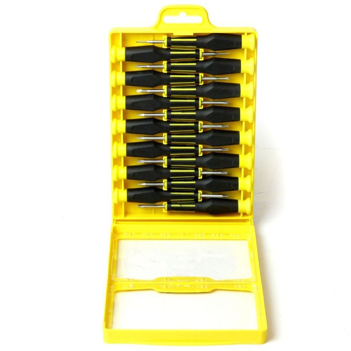 Work plus Schraubendreher Profi Schraubendrehersatz 15tlg. Präzisions-Schraubenziehersatz, 15-teiliges Set in praktischer Kunststoffbox
