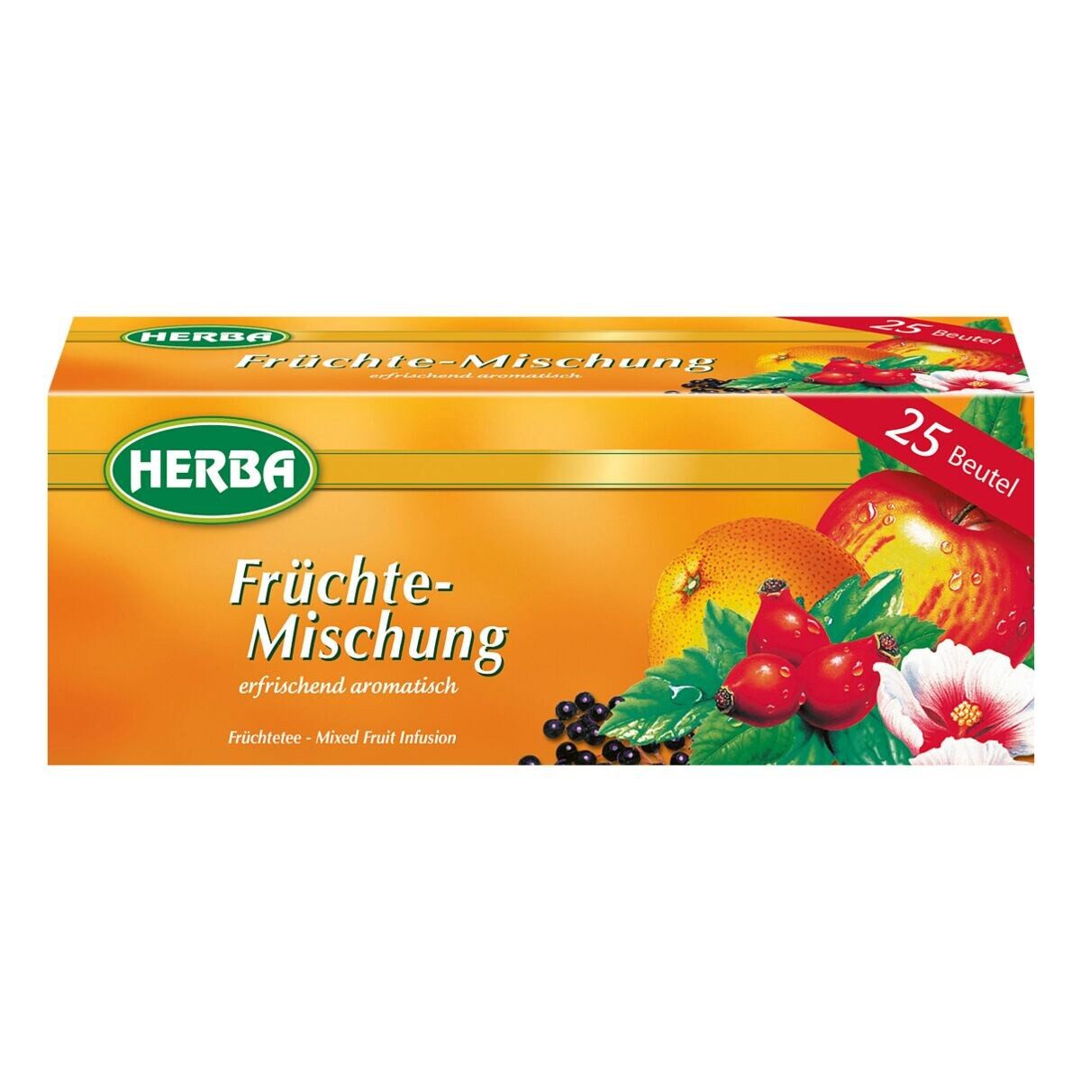 HERBA Tee Früchte-Mischung, 25 Teebeutel, Früchtetee