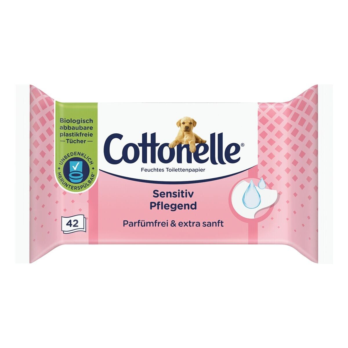 Cottonelle® feuchtes Toilettenpapier Sensitiv Pflegend, 1-lagig, 42 Blatt
