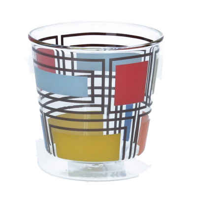 PPD Thermobecher Kaffeeglas Teeglas doppelwandig London 0,3 L Thermoglas bunt, Glas