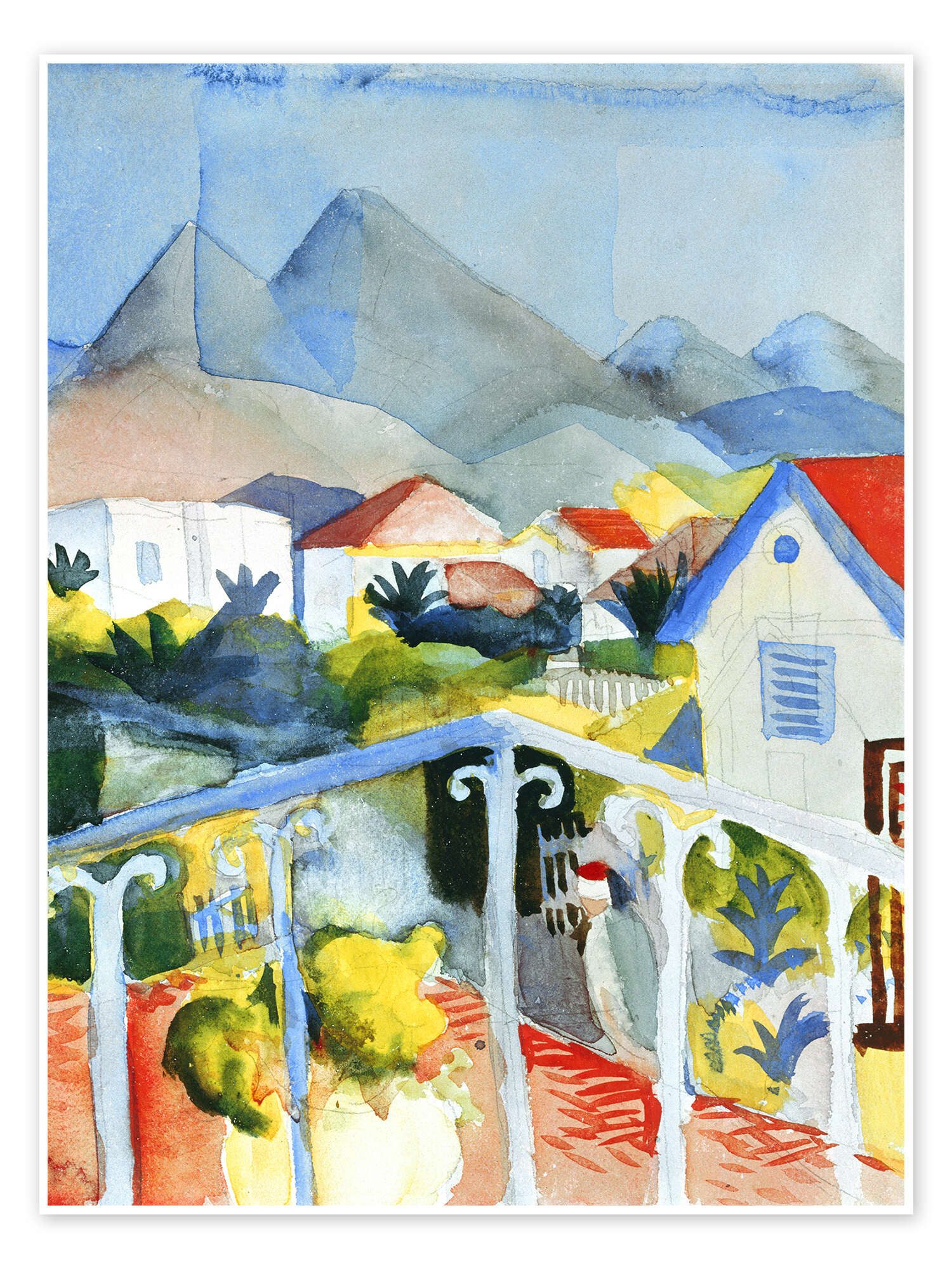 Posterlounge Wandbild Saint Germain bei Tunis, August Macke, erhältlich als Poster, Leinwandbild, Wandsticker oder Acrylglasbild