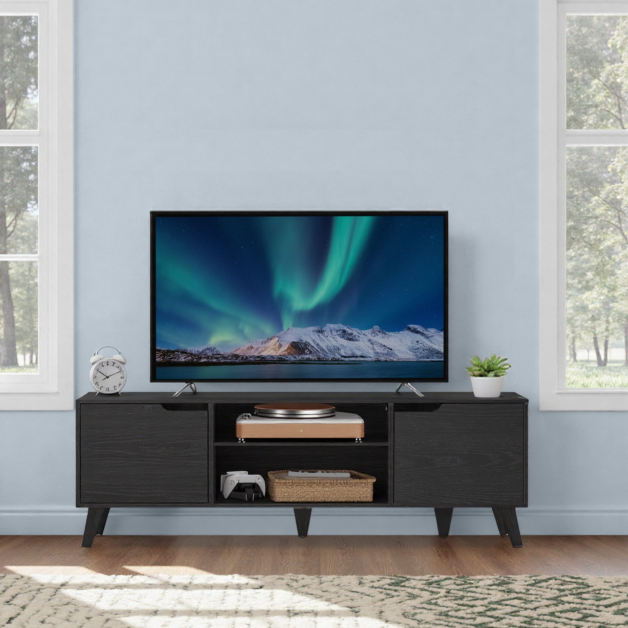 VASAGLE Lowboard, mit verstellbarer Ablage, 147cm lang, für Fernseher bis zu 65 Zoll