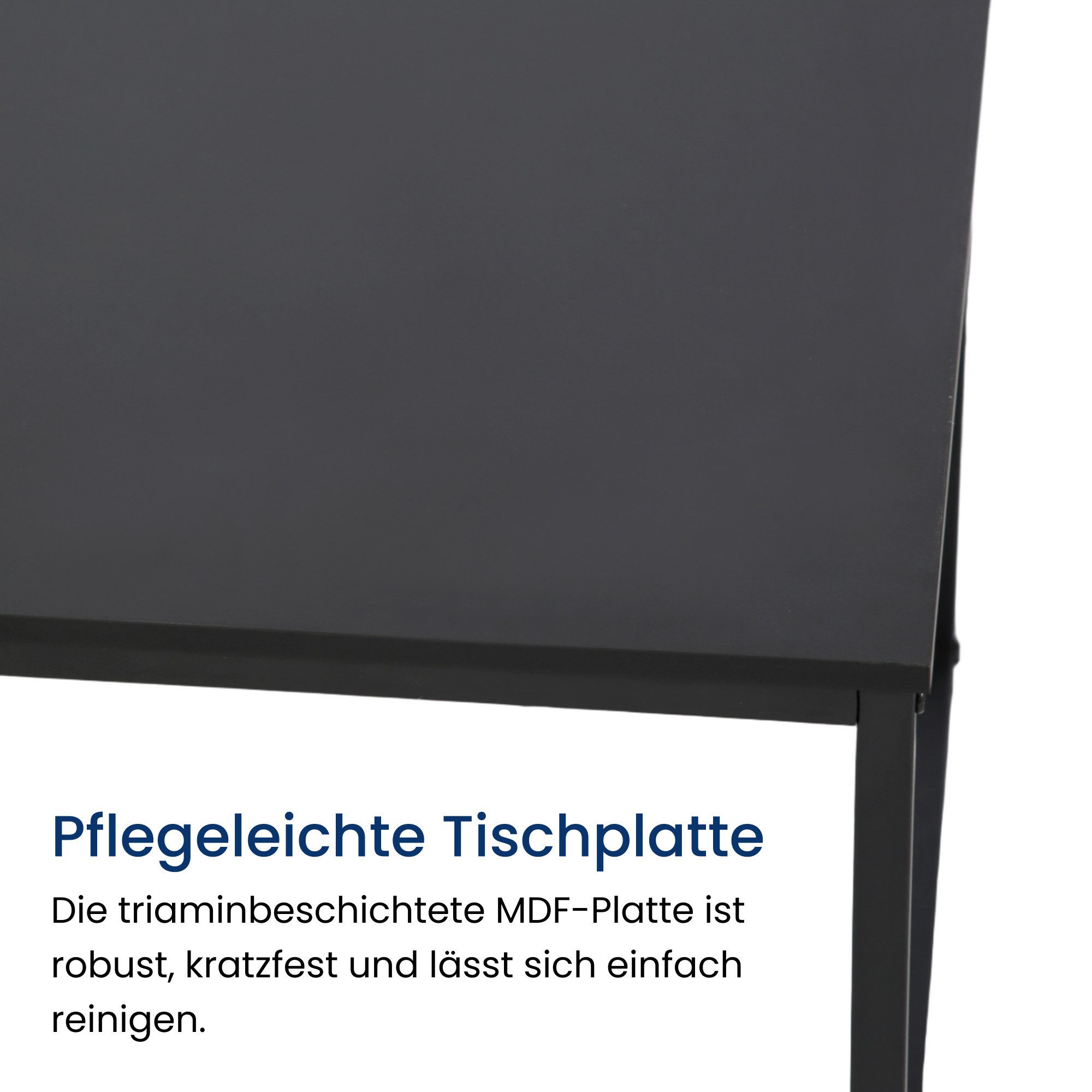 Home Collective Couchtisch Beistelltisch Wohnzimmertisch Tisch Couch Mit Ablage, Mit Metallrahmen, 102x52x42 cm (BxTxH), Schwarz