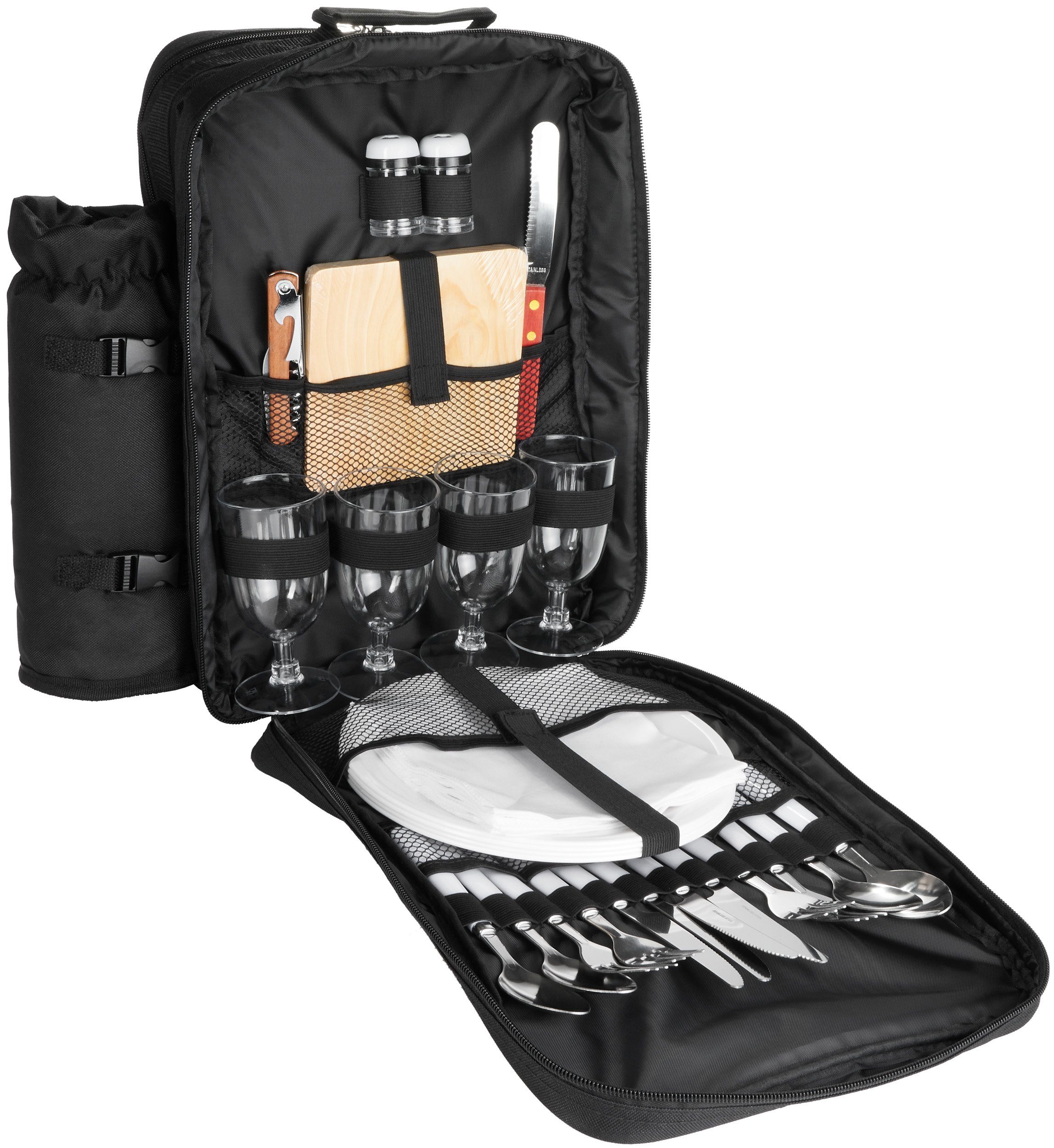 BRUBAKER Freizeitrucksack Picknick-Set für 4 Personen (isolierender Thermor günstig online kaufen