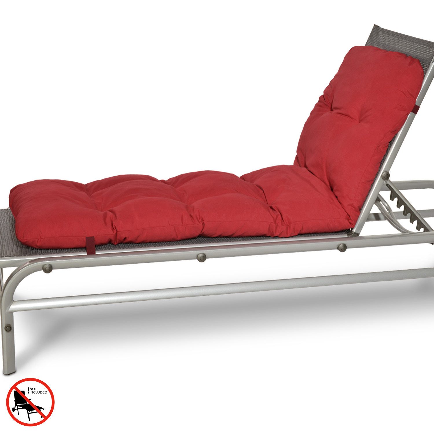 Beautissu Liegenauflage Auflage Sonnenliege Deckchair Flair RL, 190x60x8 cm, Rot, Polster für Sonnenliege Liegestuhl Auflage für Gartenmöbel
