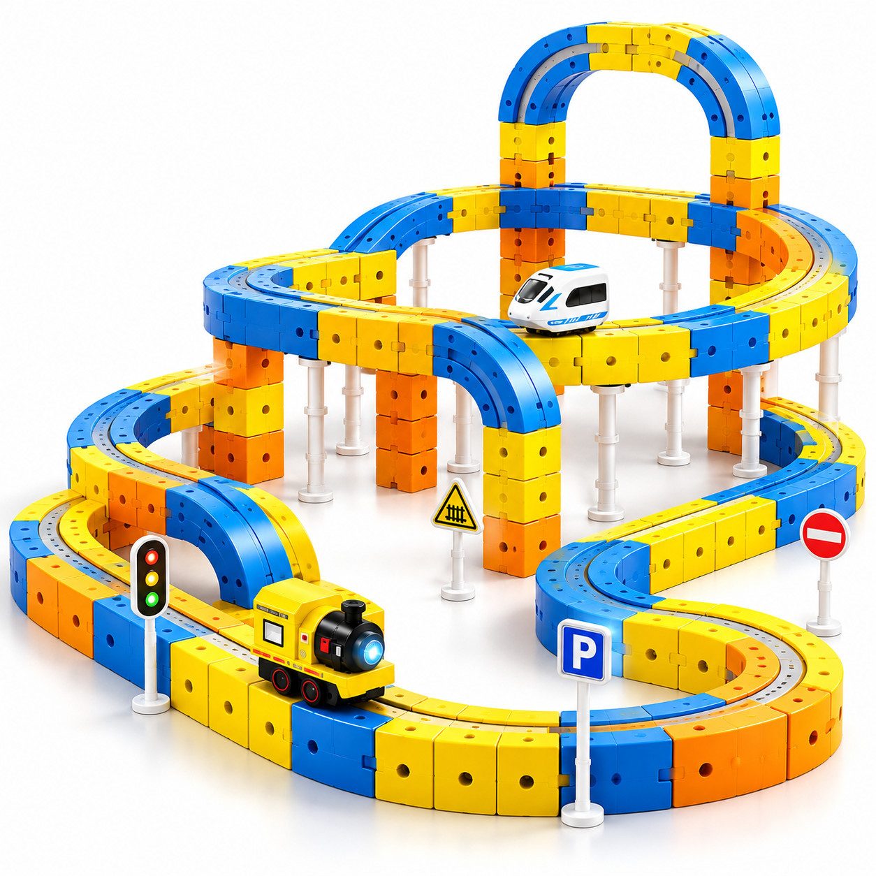 Luckice Bausteine für Kinder, Magnetische Eisenbahn, Kreatives Spielzeug Magnetspielbausteine, (Spar-Set, 126 magnetische Bausteine + 1 …