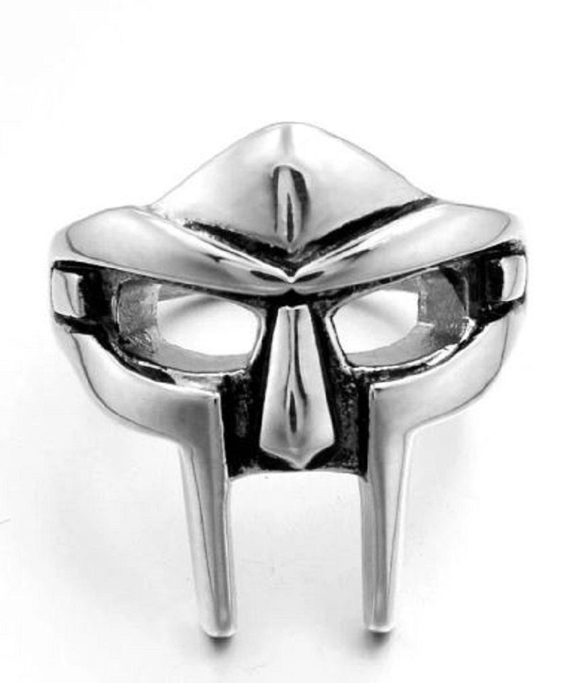 Eyecatcher Fingerring MF Doom Mask Ring aus Edelstahl. Gladiator Ring.