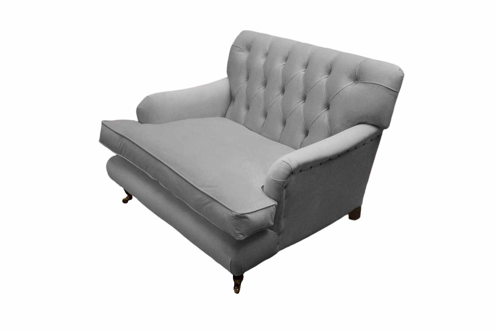 SESSEL Chesterfield-Sessel JVmoebel HELLSILBERGRAUEM HANDGEFERTIGTER CHESTERFIELD-SAMT AUS