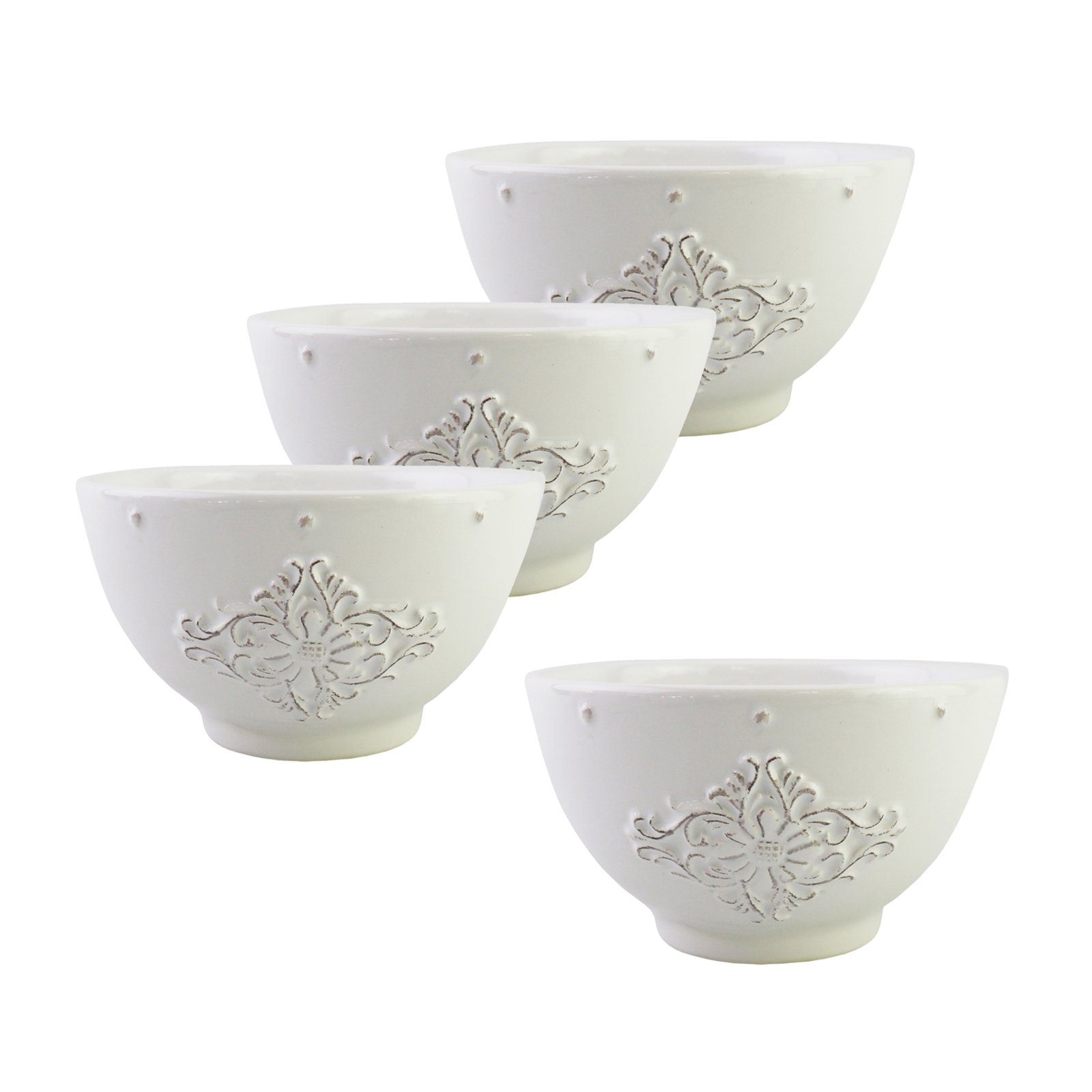 Müslischale Keramik, Keramik (2-tlg), Neuetischkultur weiß Salatschale 4er-Set Dessertschale Dessertschale Bessie,