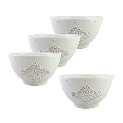 Neuetischkultur Dessertschale »Dessertschale Keramik weiß 4er-Set Bessie«, Keramik, (2-tlg), Müslischale Salatschale
