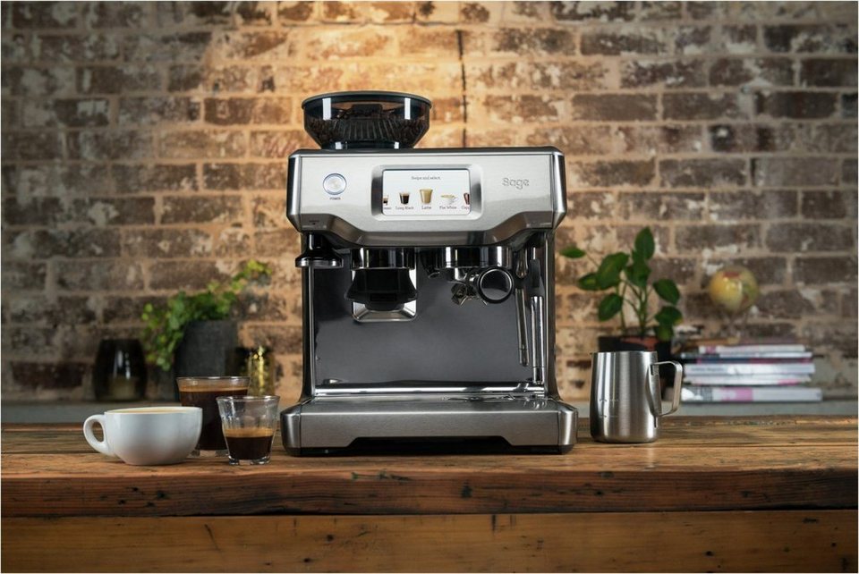 Sage Espressomaschine the Barista Touch SES880BSS4EEU1, Integriertes  Mahlwerk mit 30 Mahlgraden: Für perfektes Aroma und