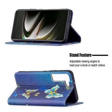 Wigento Handyhülle Für Samsung Galaxy S22 5G Kunstleder Handy Tasche Book Motiv 6 Schutz Hülle Case Cover Etui Neu