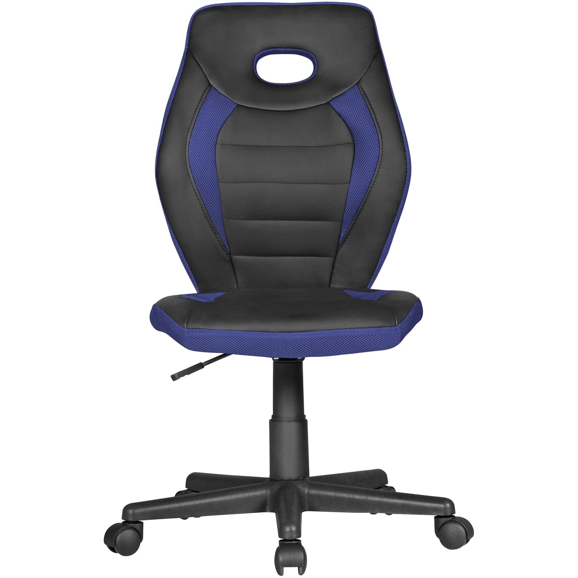 möbelando Drehstuhl Kinderschreibtischstuhl LUAN schwarz/blau für Kinder ab 6 mit Lehne, 63 x 103 x 63 cm (B/H/L)