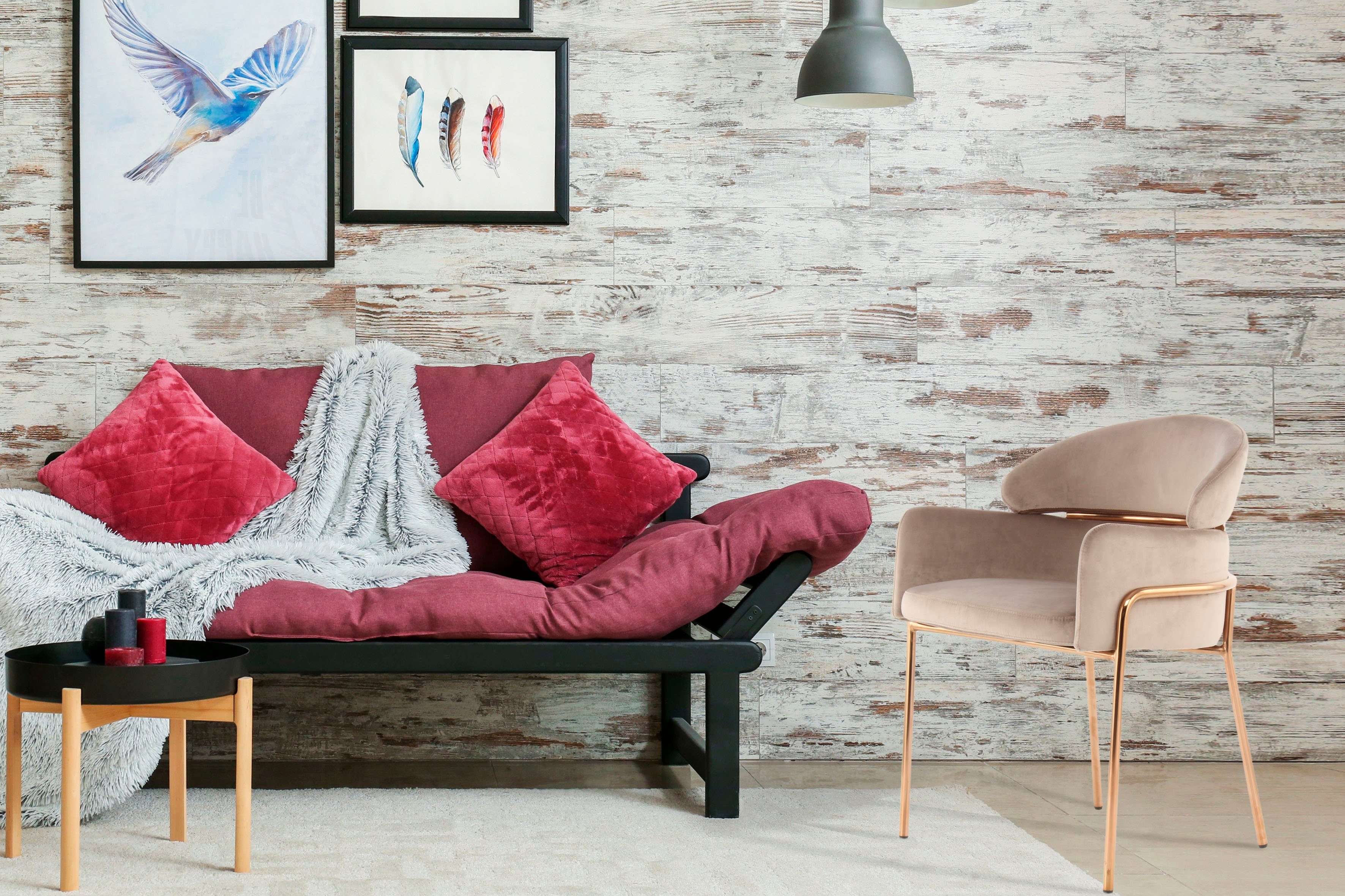 Kayoom Polsterstuhl "Stuhl Corey 125, komfortabler Stuhl,angesagter Retro-L günstig online kaufen