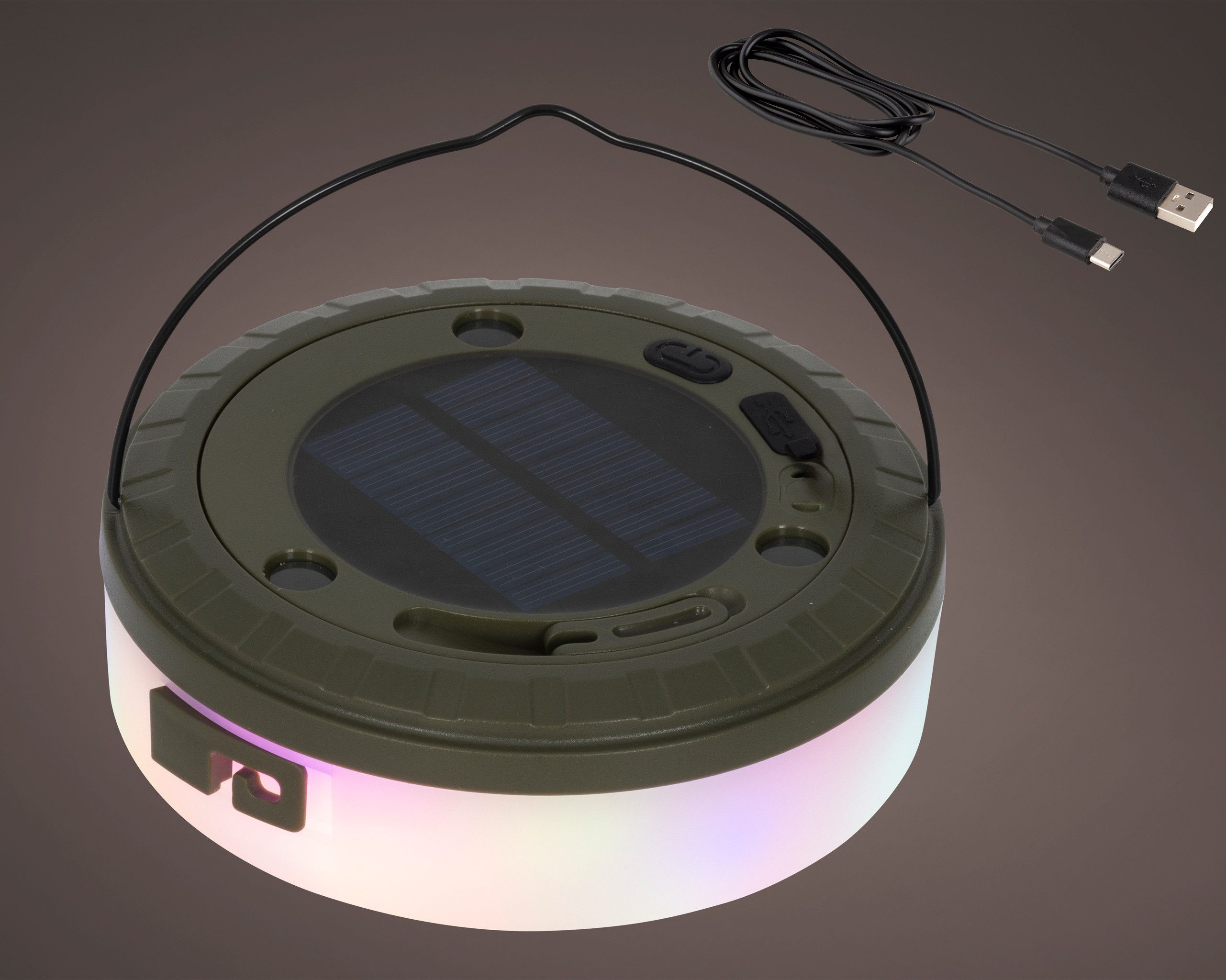 Lumineo LED-Lichterkette, Solar Lichterkette 10m aufrollbar & USB-C aufladbar mit 136 LEDs Bunt
