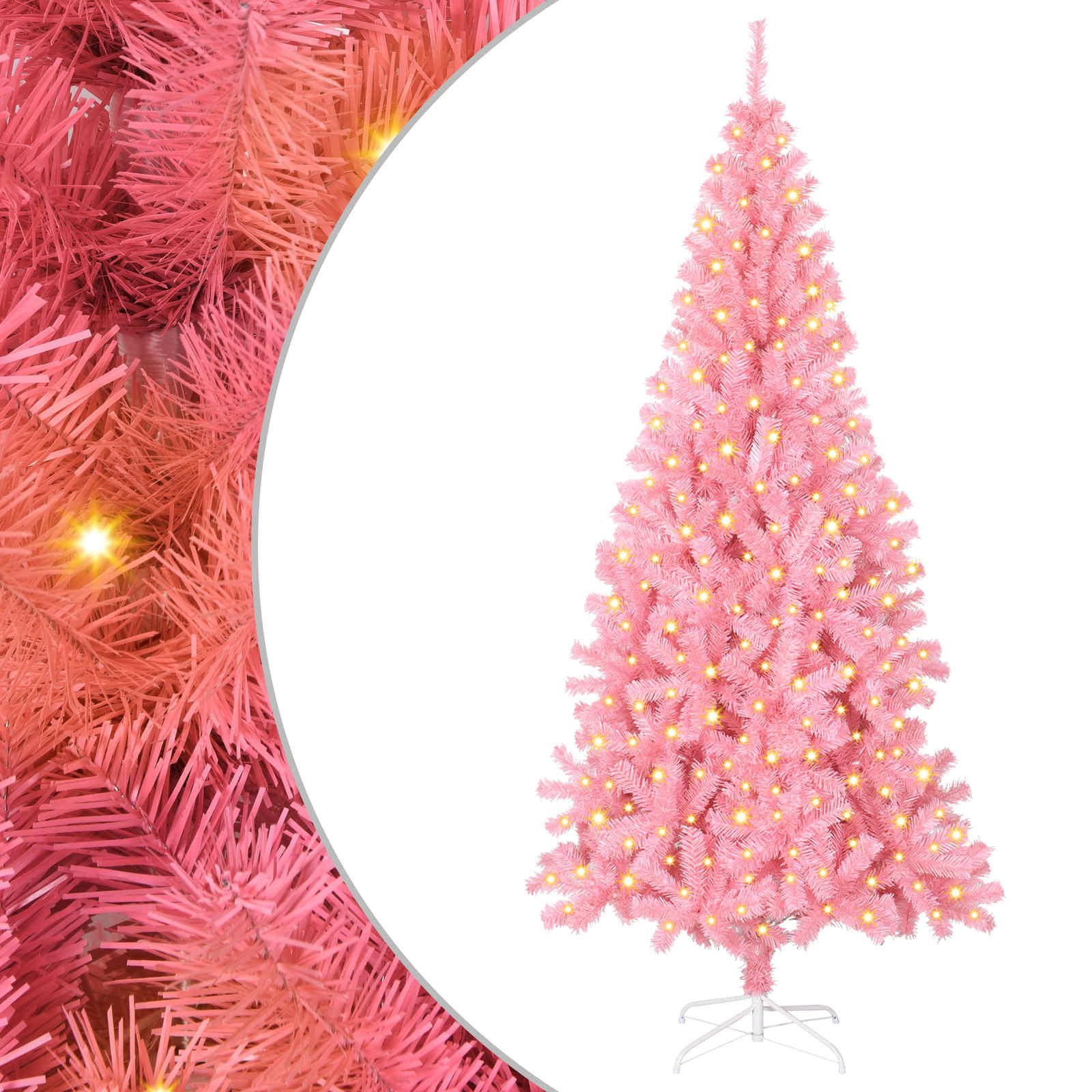 vidaXL Künstlicher Weihnachtsbaum Weihnachtsbaum Rosa 180 cm PVC