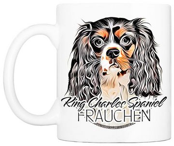Cadouri Tasse KING CHARLES SPANIEL FRAUCHEN - Kaffeetasse für Hundefreunde, Keramik, mit Hunderasse, beidseitig bedruckt, handgefertigt, Geschenk, 330 ml