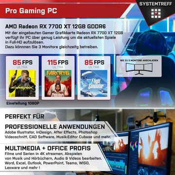 SYSTEMTREFF Gaming-PC-Komplettsystem (27", Intel Core i9 12900K, Radeon RX 7700 XT, 32 GB RAM, 1000 GB SSD, Windows 11, WLAN)