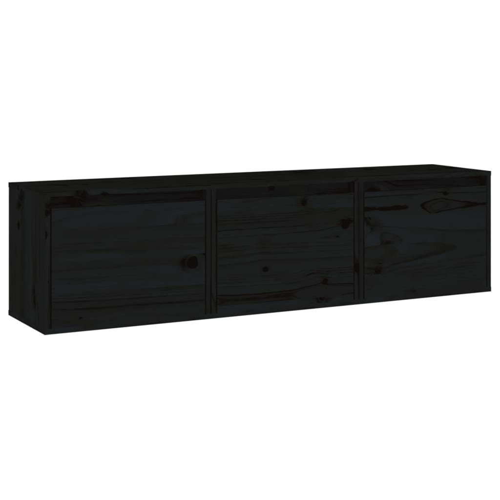 TV-Schrank Kiefer 3 furnicato TV-Schränke Massivholz Stk. Schwarz