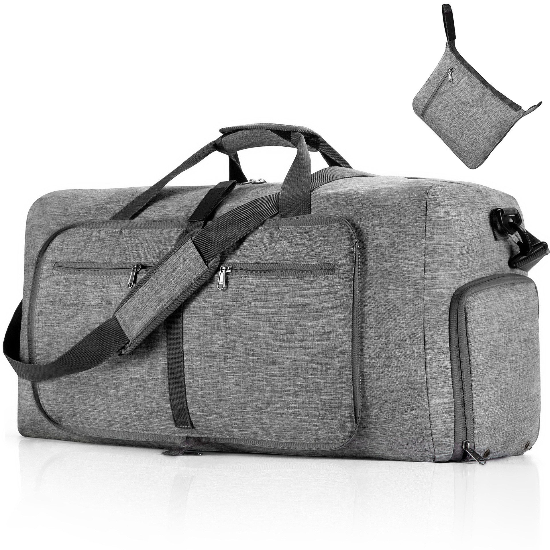 AURIVION Reisetasche Faltbare Reisetasche wasserfest, großes Volumen, leichte Sporttasche (Set, 1-tlg., 1 Reisetasche), Faltbare Reisetasche mit großem Fassungsvermögen