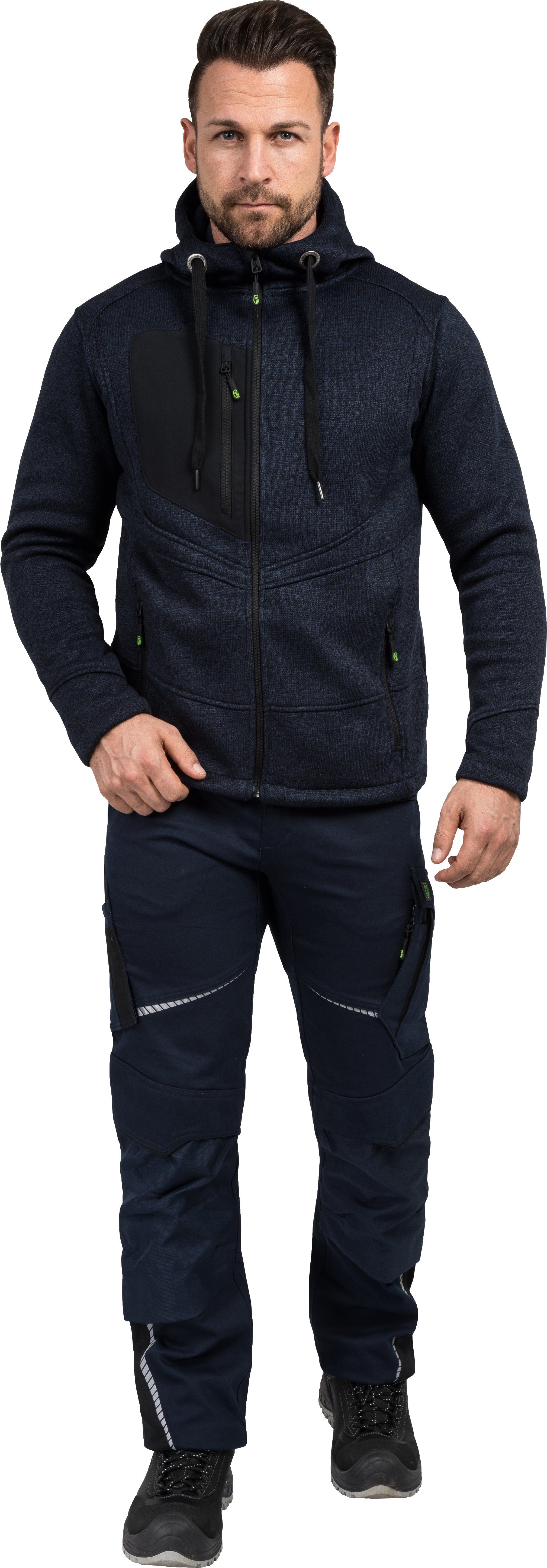 Leibwächter Kapuzenstrickjacke Casual-Line Strickjacke Unisex (Zip-Hoodie mit weicher Innenseite) Jackensaum mit Gummizug, verstellbare Kapuze mit Flachkordel – Bild 3 von 5
