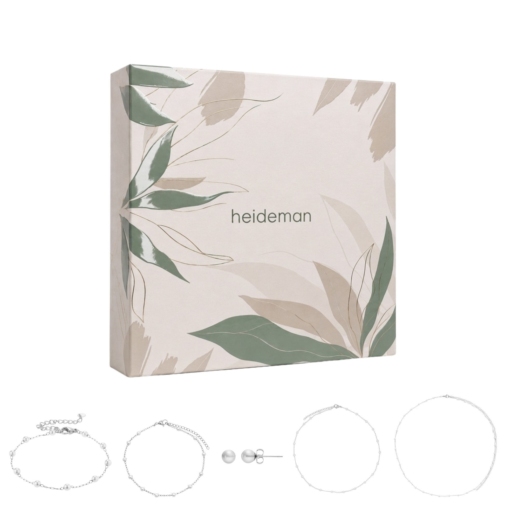 Heideman Schmuck-Adventskalender Summerbox Capri silberfarben, Schmuckset mehrteilig Schmuck für Frauen - 5 Schmuckstücke