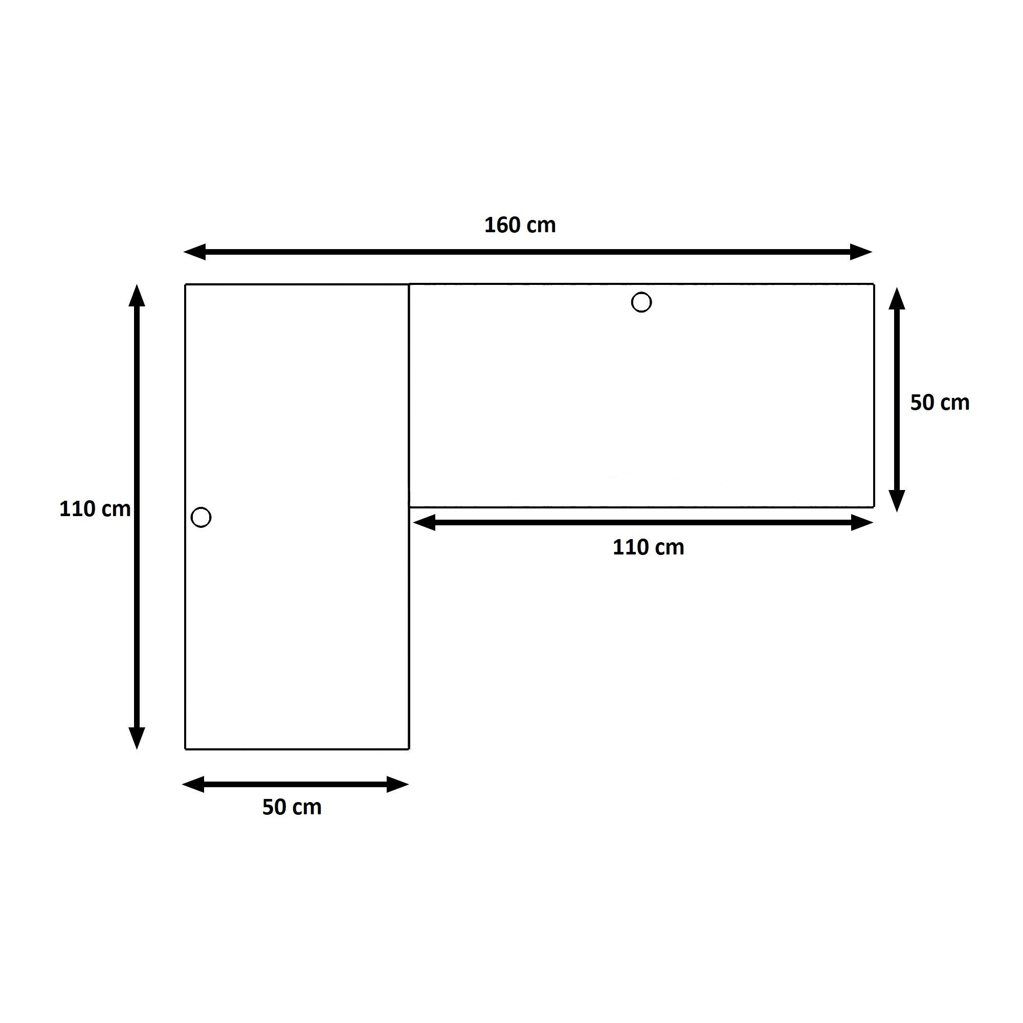 MÖBELSYSTEM Gamingtisch Großer L-förmiger Eck-Schreibtisch mit Kabelkanal (Packung, 1 Tisch), Breite 160 cm