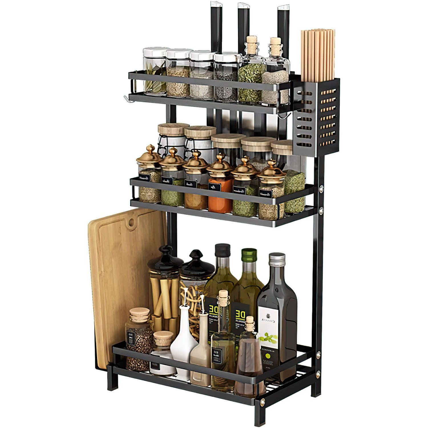 SURFOU Gewürzregal Küchenthekenregal 3-Stufiges Küchengewürz-Aufbewahrungsr günstig online kaufen