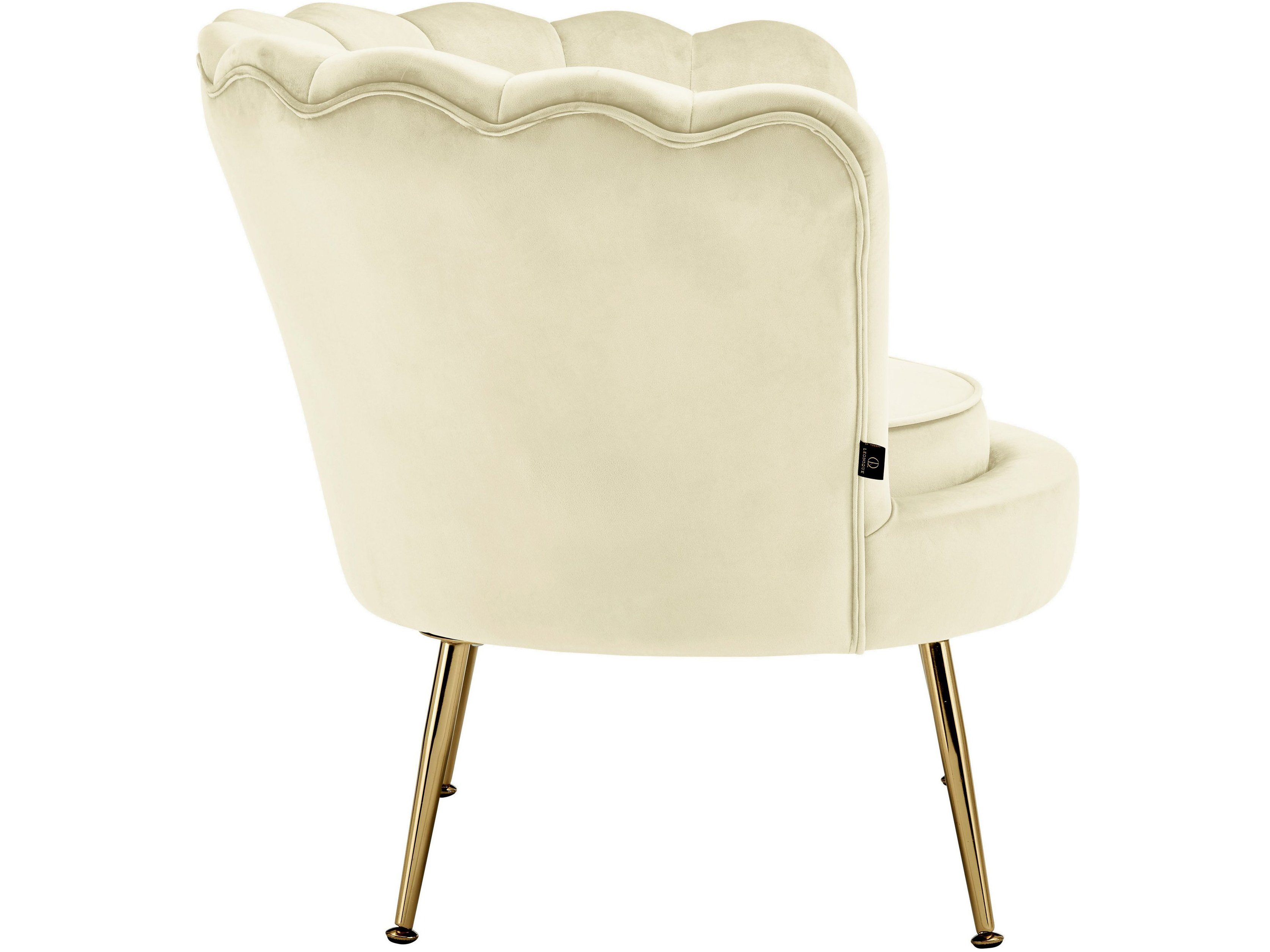 loft24 Loungesessel Kelvin - Sessel Polstersessel Wohnzimmersessel Stuhl (Set, 1-St), Armlehnsessel, Samtoptik, Muschelform, gepolstert, Metallgestell