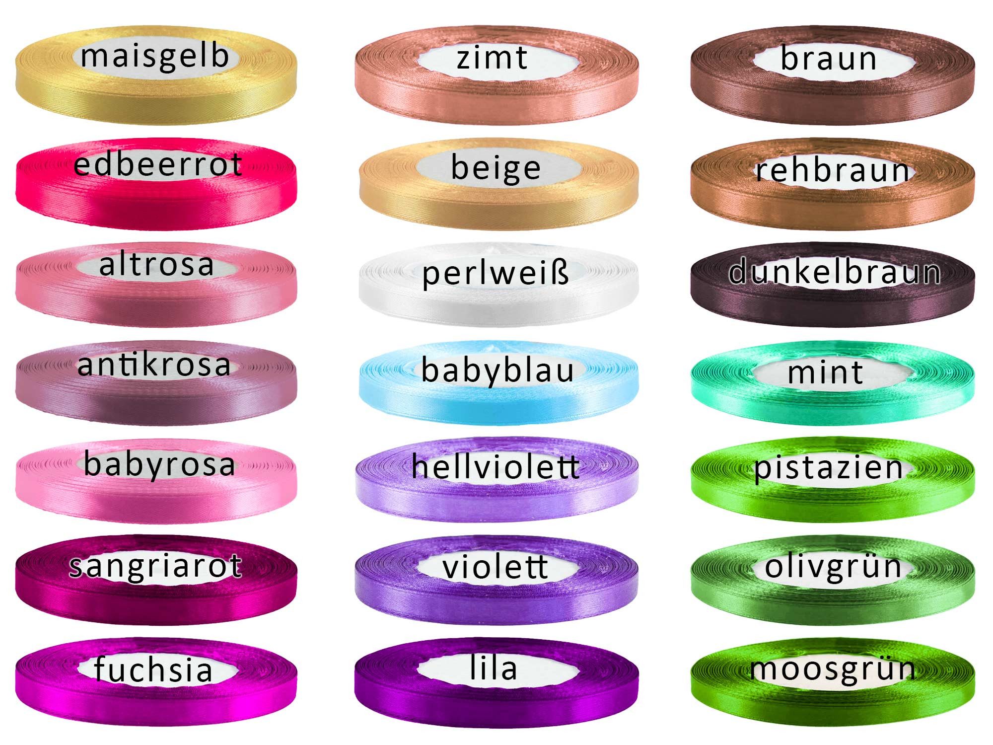 maDDma Satinband 22,5m Satinband 10mm Dekoband Geschenkband Schmuckband, maisgelb
