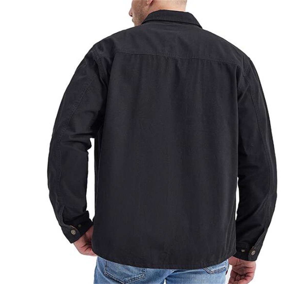Discaver aus mit Hemd Übergroßes, Kragen Sweatshirt Kontrastfarbe übergroßes Cord Schwarz in