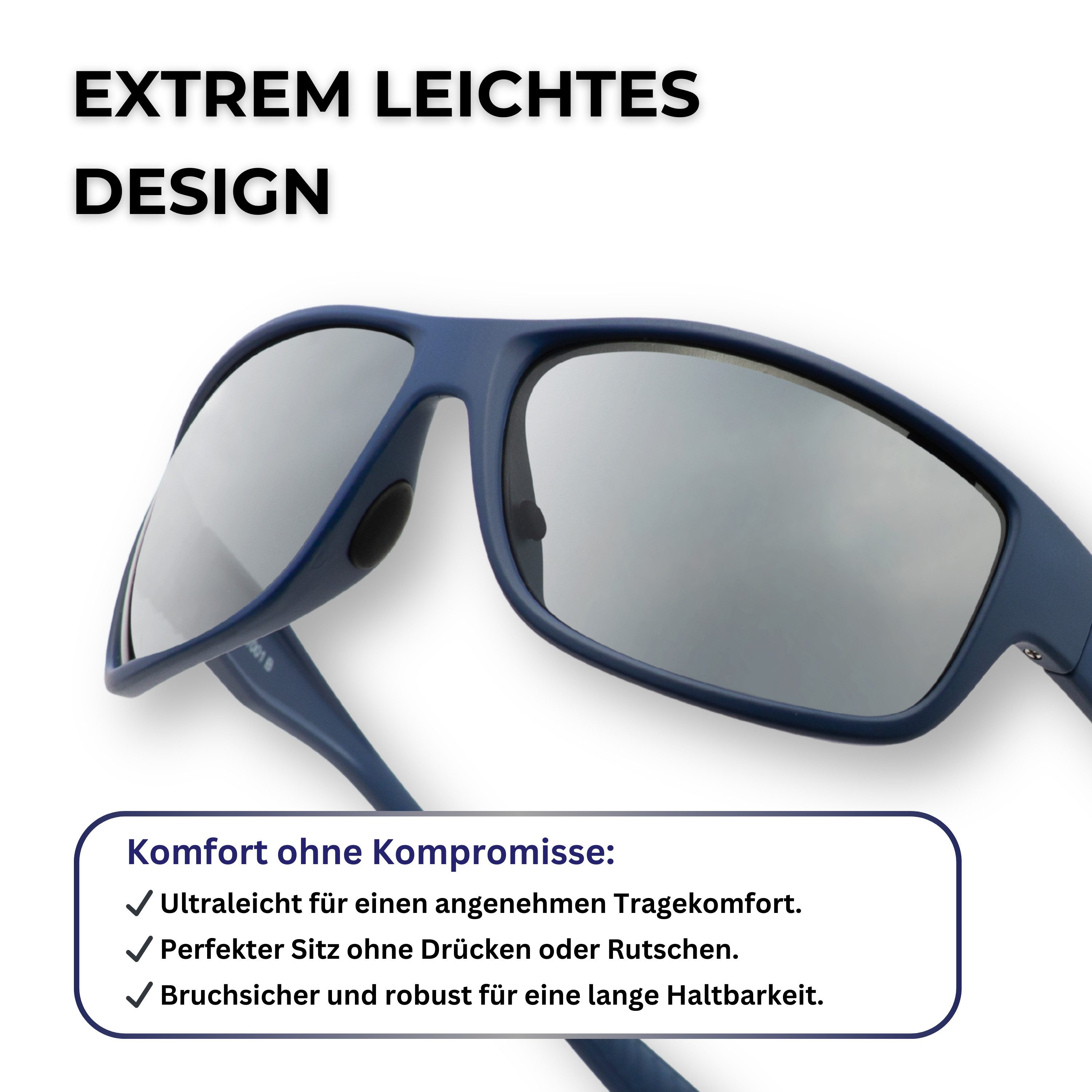 EyeAm Sonnenbrille Polarized, Sportlich, Schwimmfähig & Ultraleicht, Unisex Design Modell: 1001