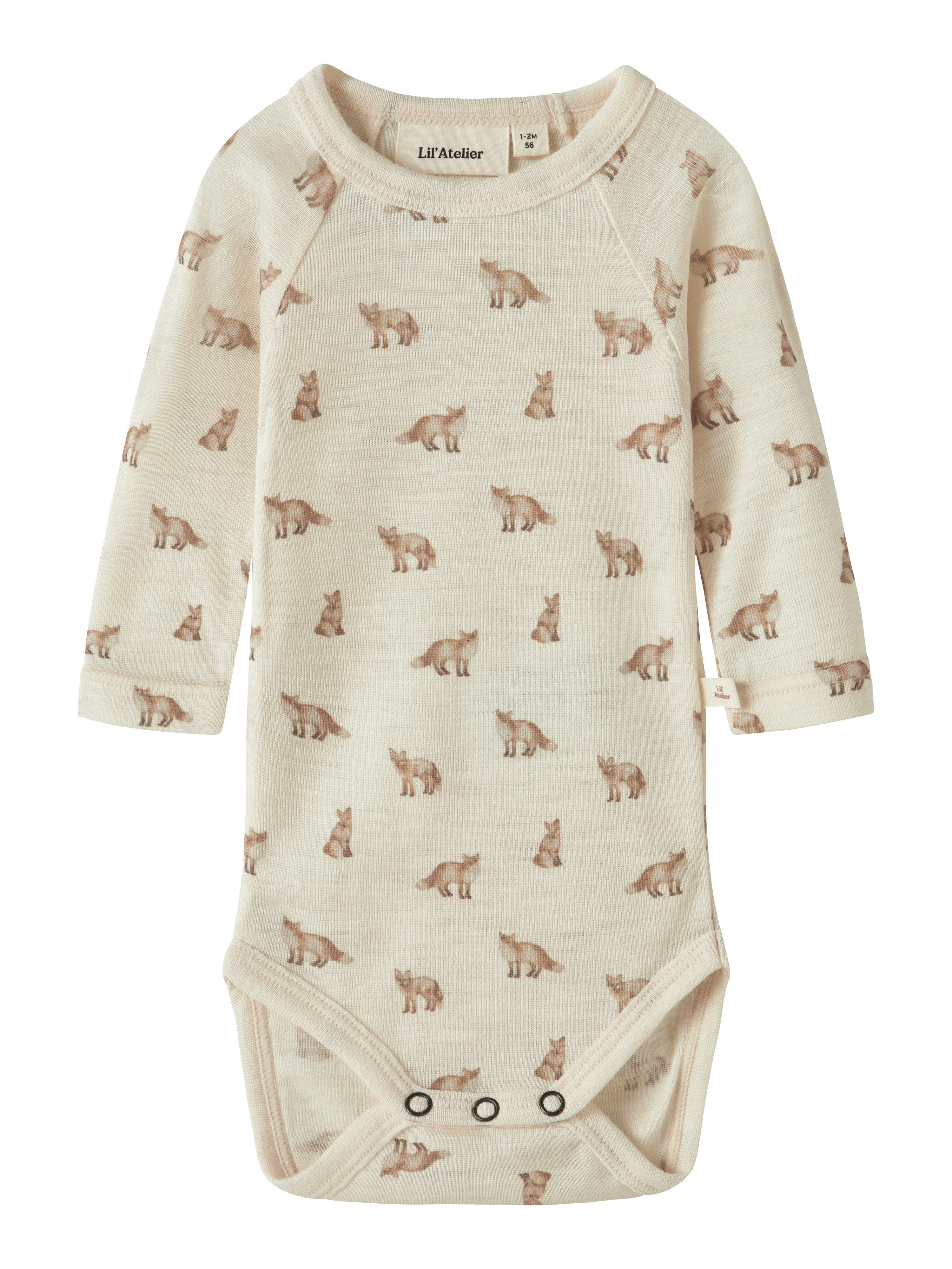 Lil' Atelier Langarmbody NBMNALU WO LS SLIM BODY LIL NOOS mit hohem Wollanteil, weich und wärmend