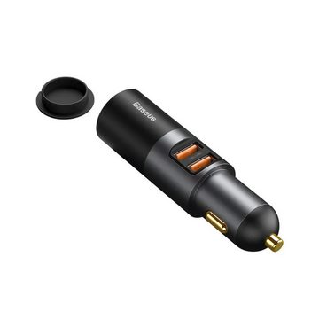Baseus Autoladegerät Schnellladegerät mit Zigarettenanzünder 2x USB 120W Grau Smartphone-Ladegerät