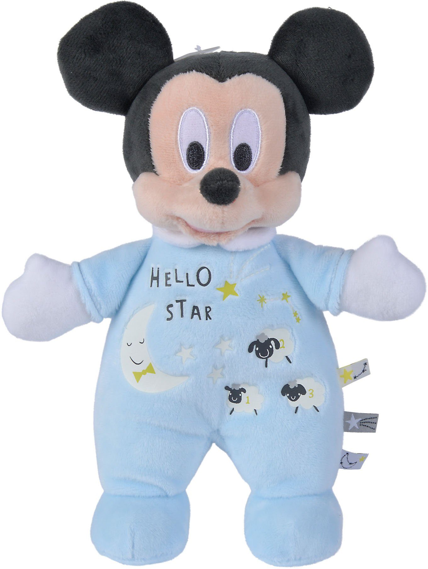 SIMBA Plüschfigur Disney Mickey Glow Night, Elementen the in 25cm, dark, mit leuchtenden Starry