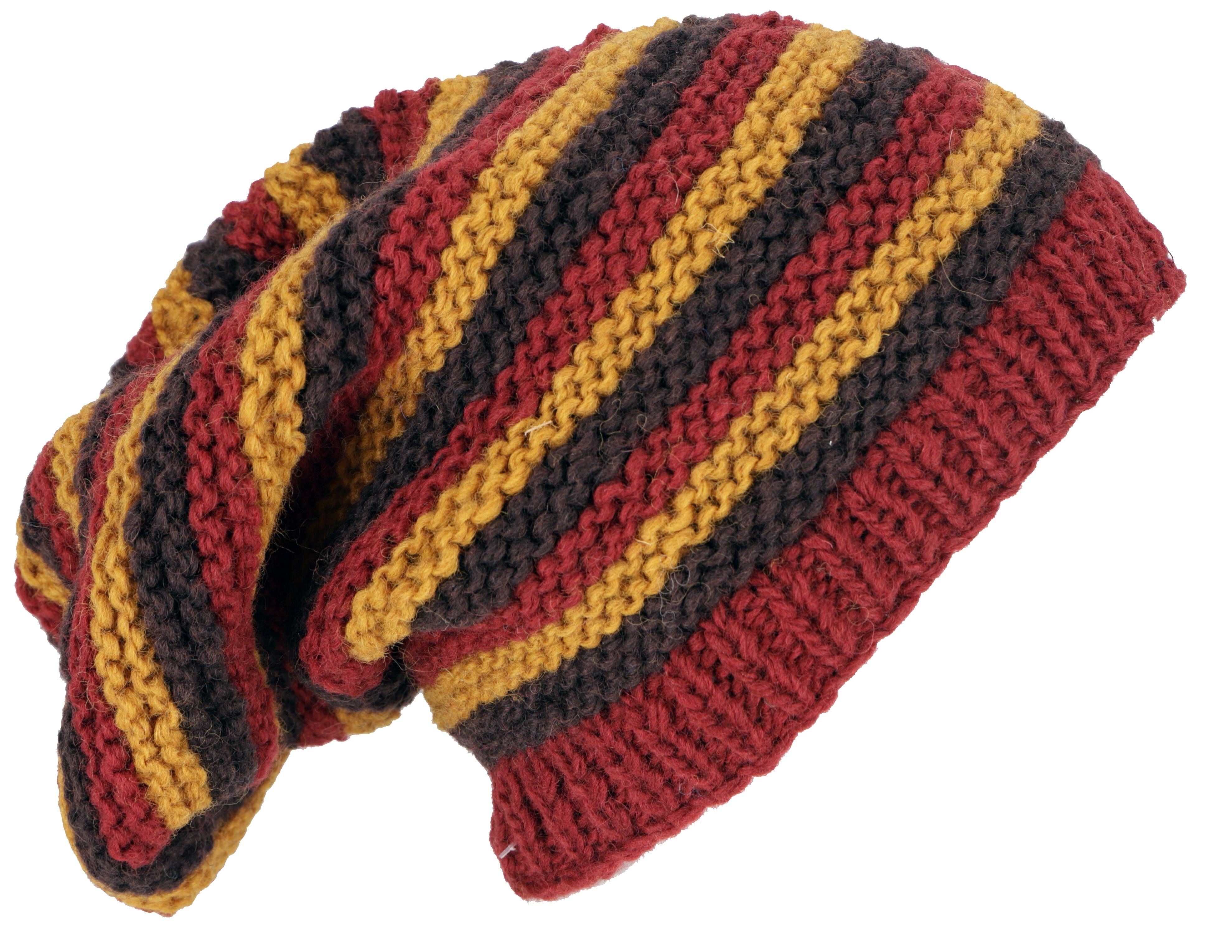 Guru-Shop Strickmütze Beanie Mütze, gestreifte Strickmütze,..