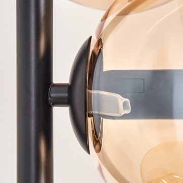 hofstein Stehlampe Stehlampe aus Metall/Glas in Schwarz/Bernsteinfarben, ohne Leuchtmittel, Leuchte mit Glasschirmen (15cm),Schalter, 6 xE14, ohne Leuchtmittel
